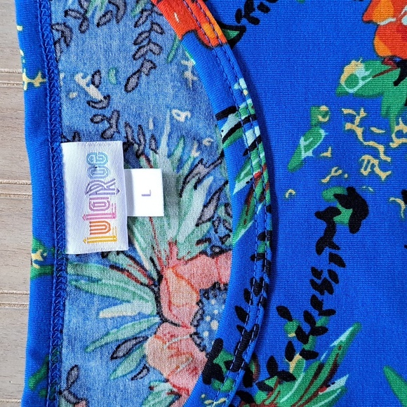 LulaRoe Debbie Floral Long Sleeve Colorful Dress Below Knee Modest Caual Dress - Picture 4 of 10